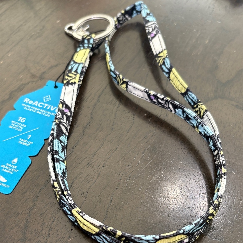 Vera Bradley Floral Lanyard - Blue, Yellow, Black